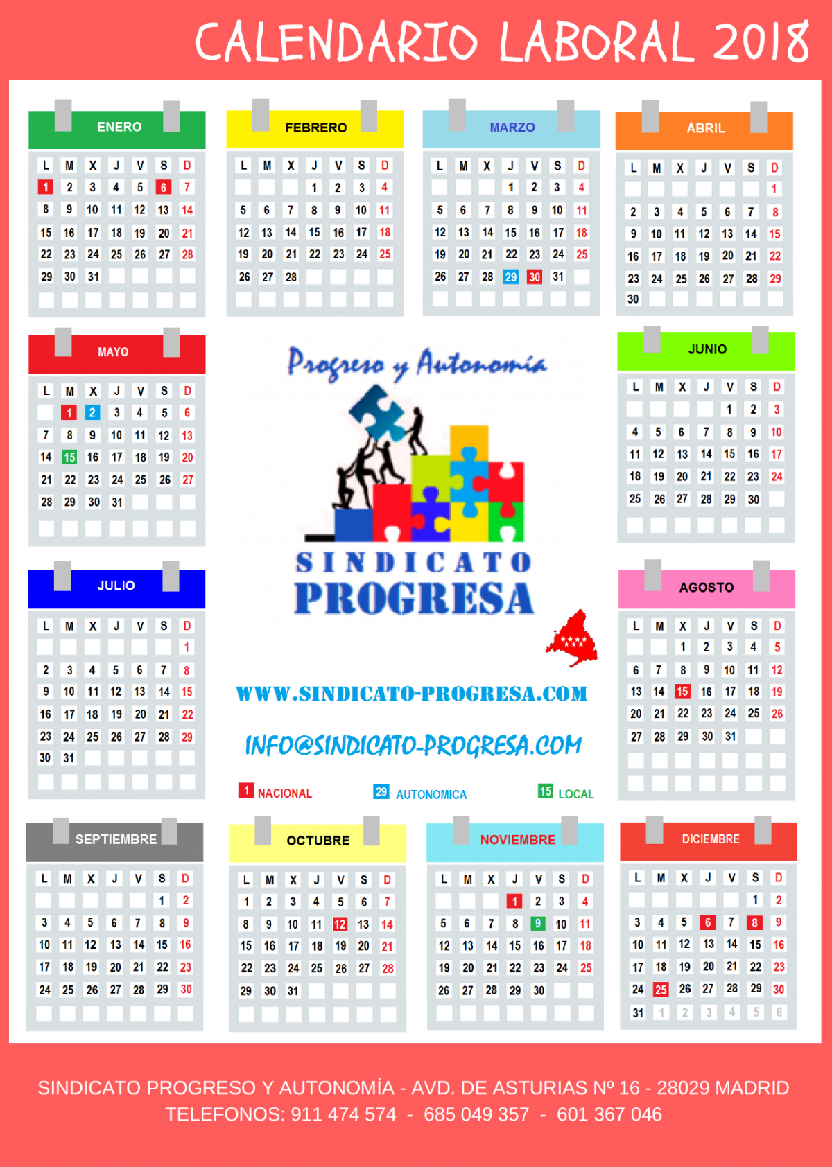 CALENDARIO LABORAL 2018